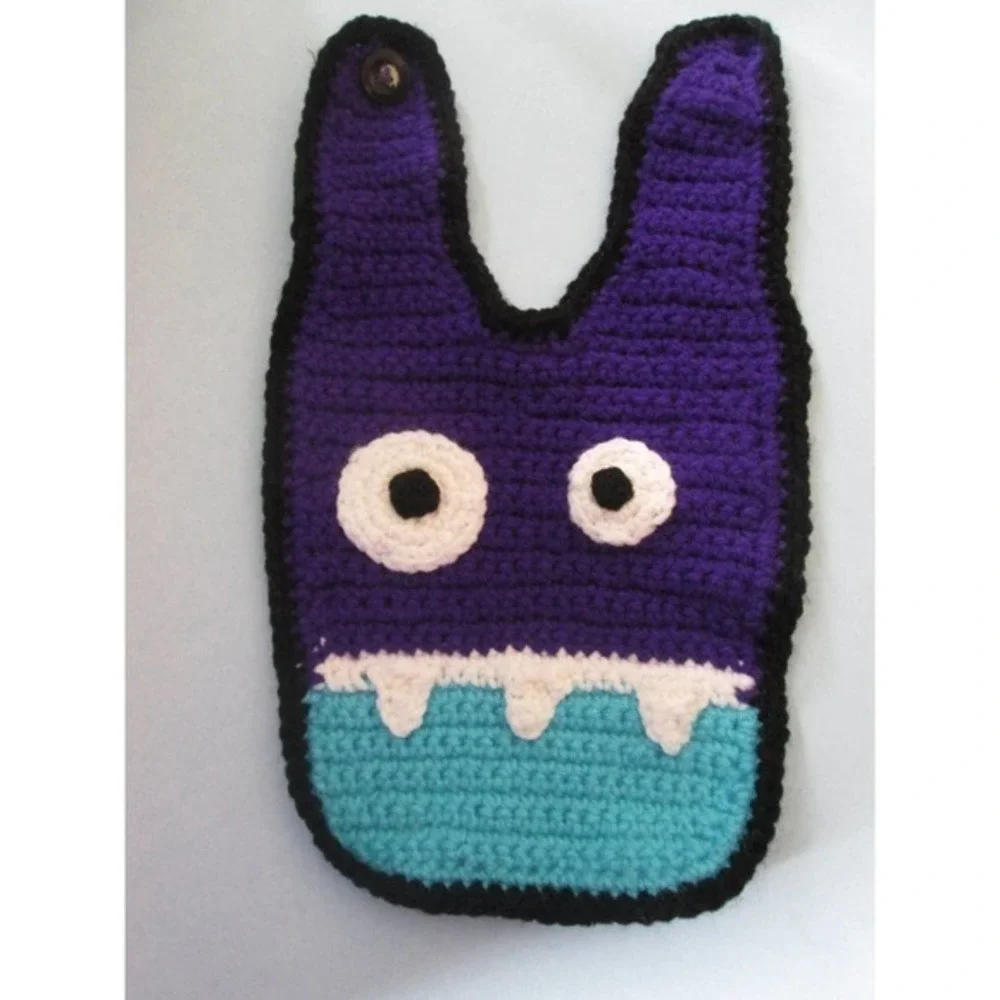 Baby Monster Bib‎ - Crochet Bib